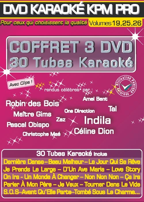 KARAOKE PARIS MUSIQUE - KPM:Coffret 3 DVD Karaoke KPM Pro Stars En