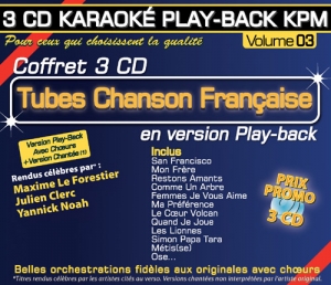 Coffret 3 CD KARAOKÉ PLAY-BACK KPM ''Tubes Chanson Française Vol.03''
