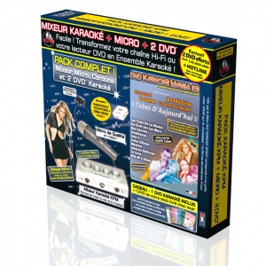 PACK COMPLET KARAOKE KPM MIXEUR + 2 DVD* + MICRO + ADAPTATEUR RCA/HDMI + CABLE HDMI/HDMI 1,5m - Tubes D'Aujourd'hui