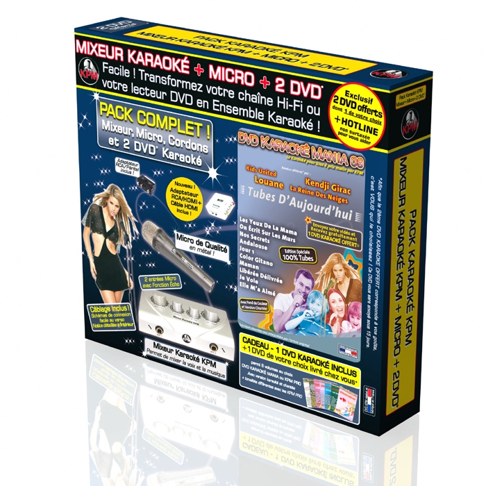 KARAOKE PARIS MUSIQUE - KPM:Pack Karaoke KPM Mixeur + 2 DVD + Micro