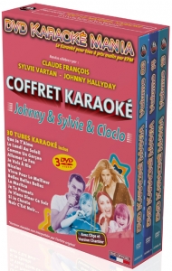 COFFRET 3 DVD KARAOKE MANIA ''Johnny & Sylvie & Cloclo''