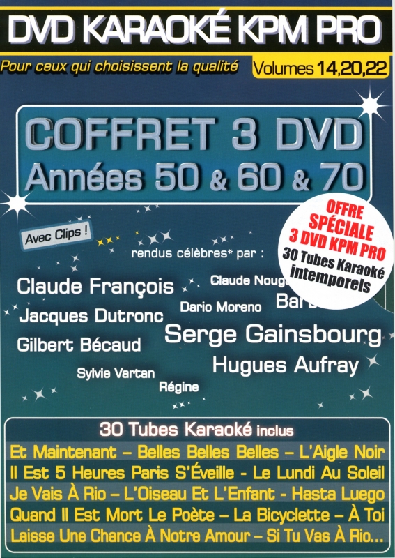 KARAOKE PARIS MUSIQUE - KPM:Coffret 3 DVD Karaoke KPM Promo Annees