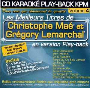 CD KARAOKE PLAY-BACK KPM VOL. 04 ''Christophe Maé & Grégory Lemarchal''