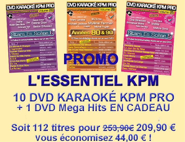 KARAOKE PARIS MUSIQUE - KPM:DVD Karaoke KPM Pro Vol.06 Mega Tubes Francais