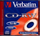 CD-RW VERBATIM 700 MB 80 MINUTES / VITESSE 1 à 4 X